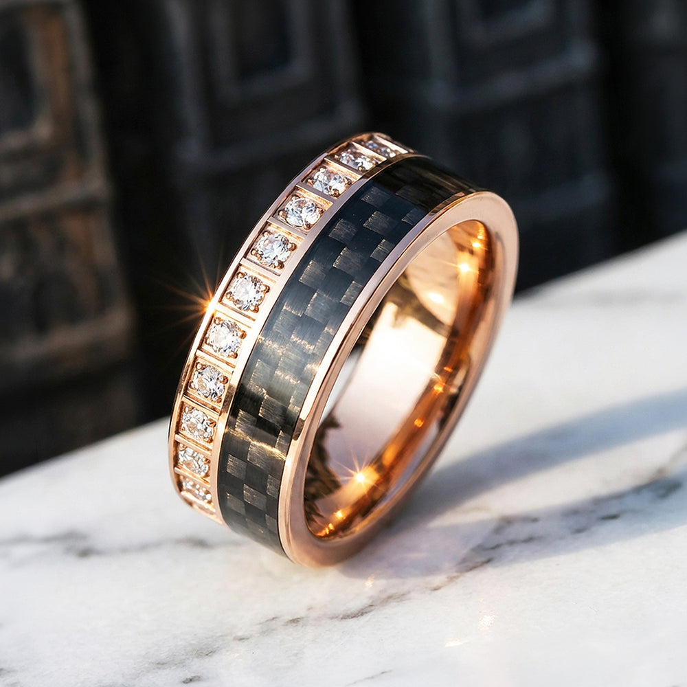 Bentley Carbon Fiber Tungsten Carbide Ring
