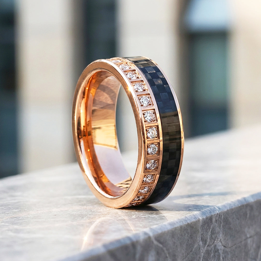Bentley Carbon Fiber Tungsten Carbide Ring
