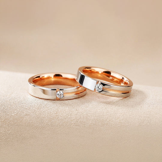 Butterscotch | Tungsten Couple Rings | Rose Gold Wedding Bands - Ring | Singapore Jewellery, Wedding Rings &amp; Gifts | Same Day Delivery | Tiara.com.sg