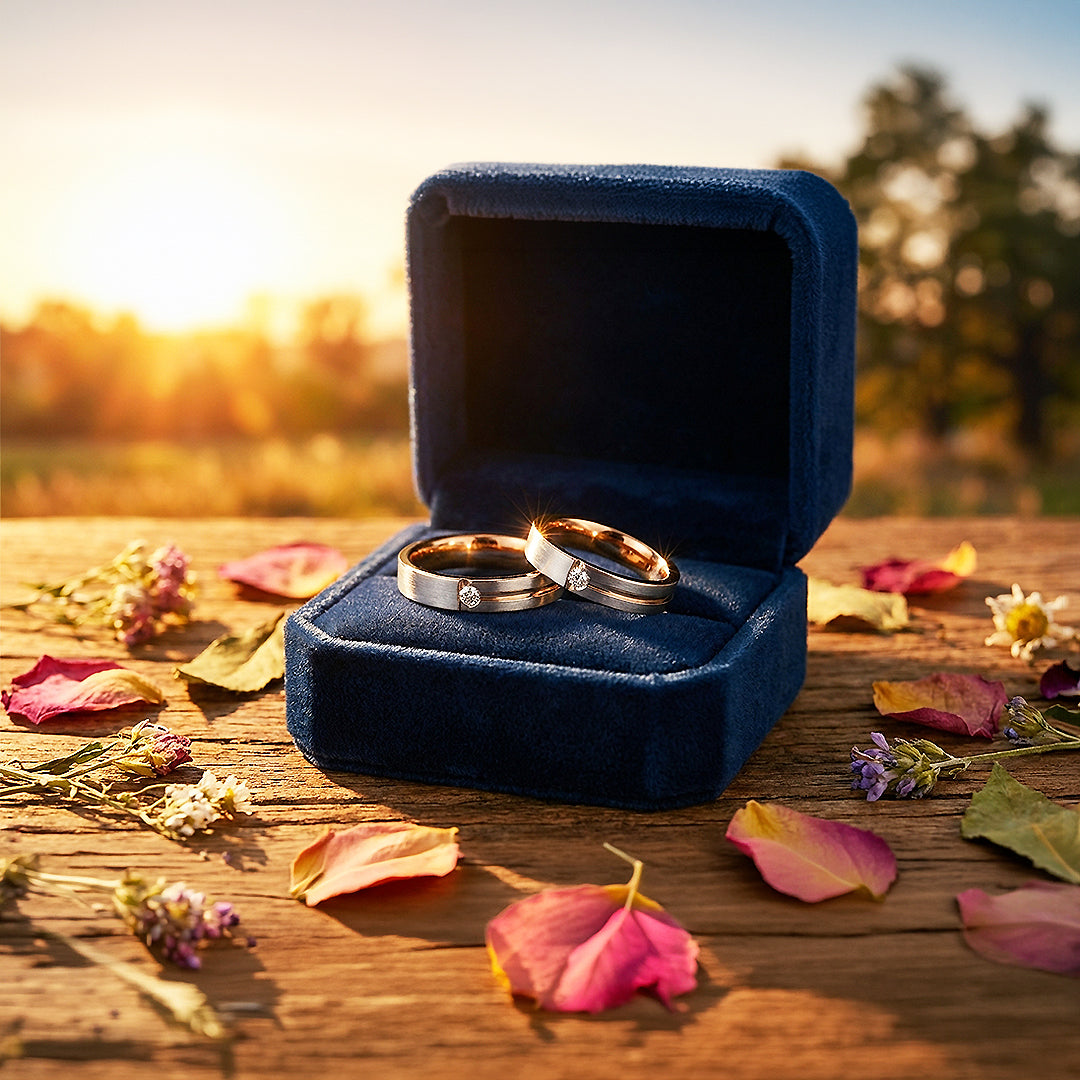Butterscotch | Tungsten Couple Rings | Rose Gold Wedding Bands - Ring | Singapore Jewellery, Wedding Rings &amp; Gifts | Same Day Delivery | Tiara.com.sg