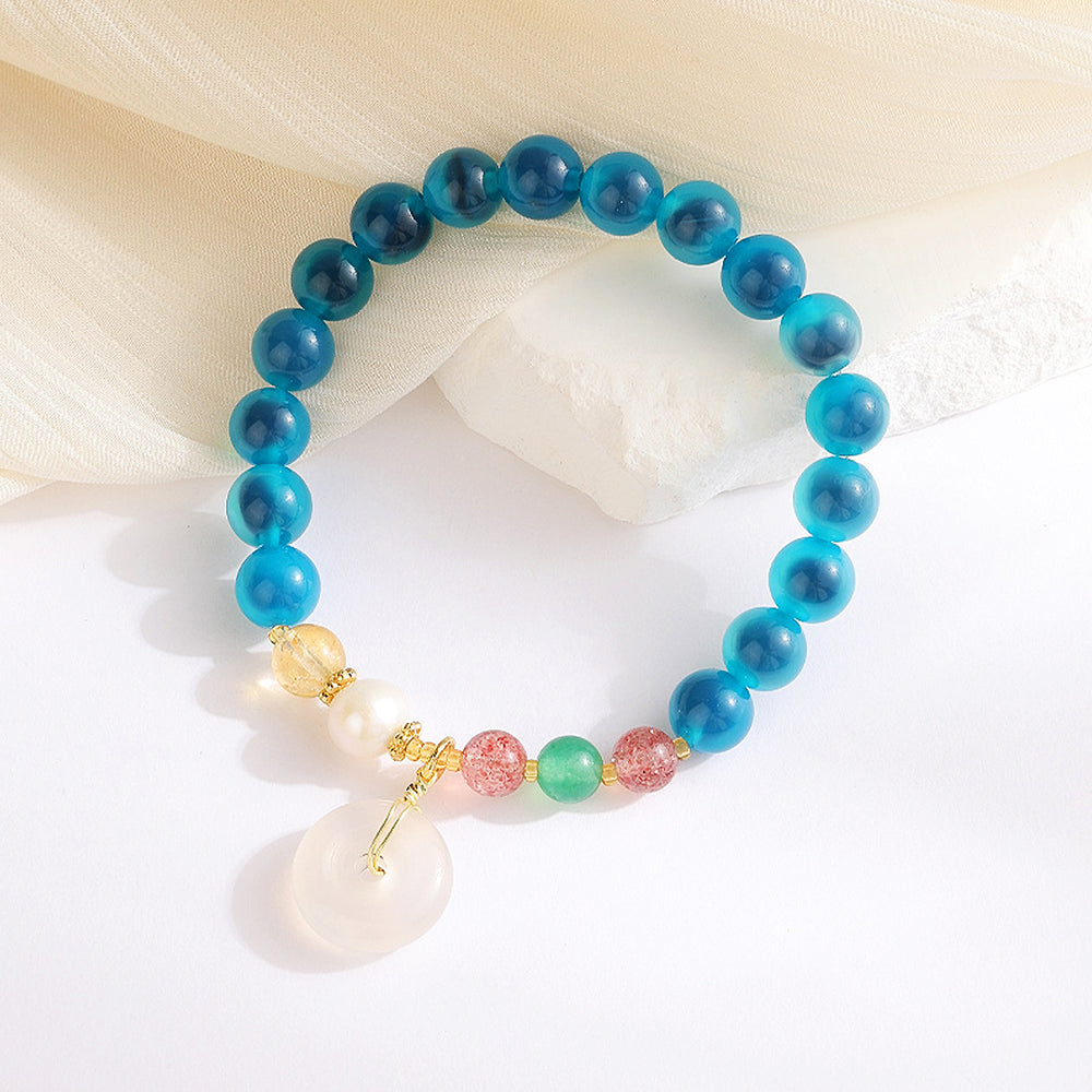 C153 - Blue Sugar Agate with White Jade