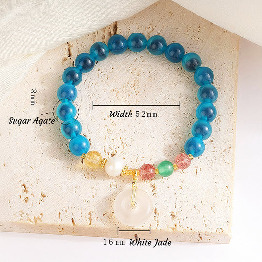 C153 - Blue Sugar Agate with White Jade