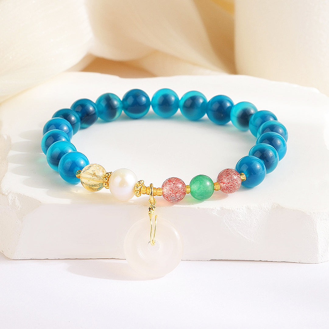 C153 - Blue Sugar Agate with White Jade