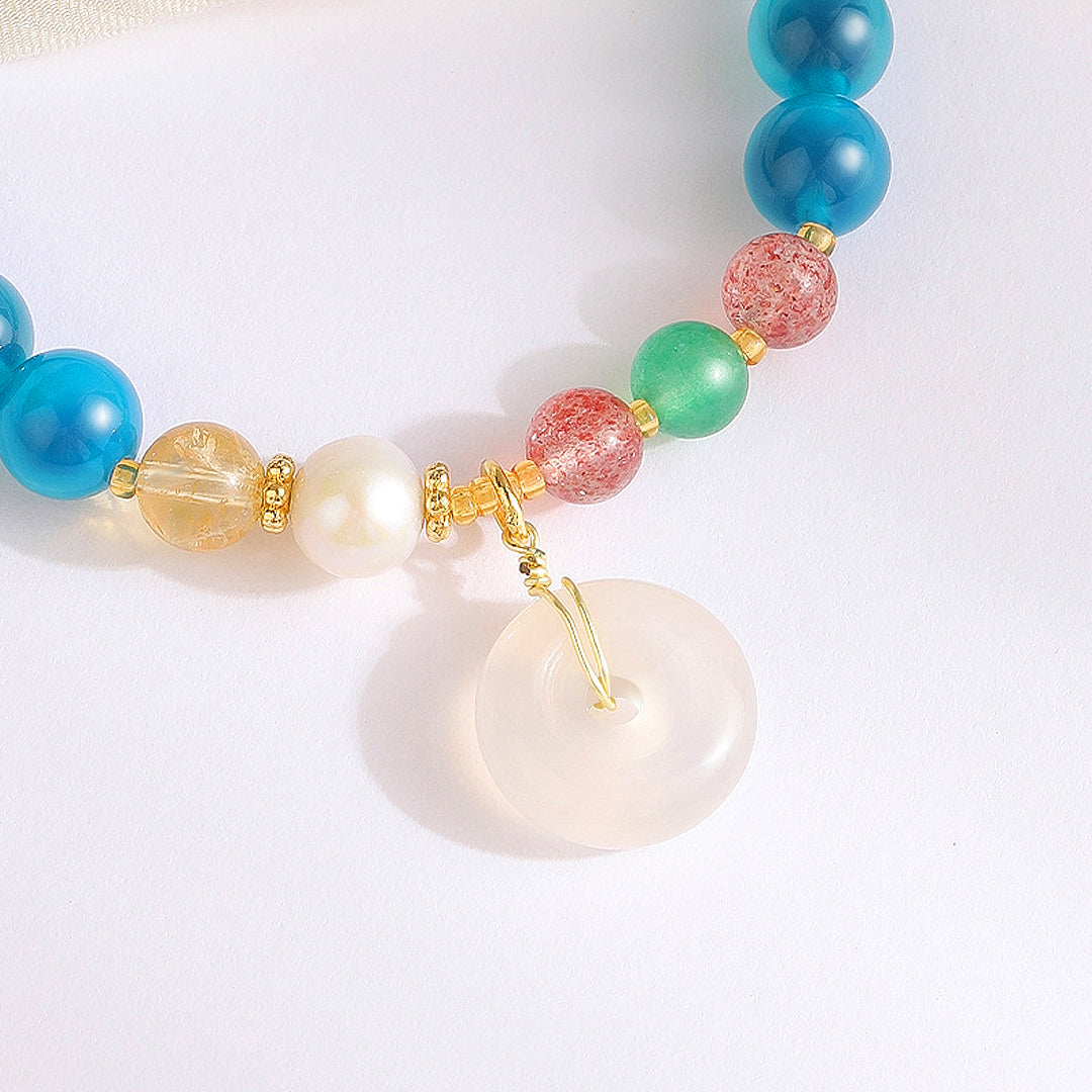 C153 - Blue Sugar Agate with White Jade