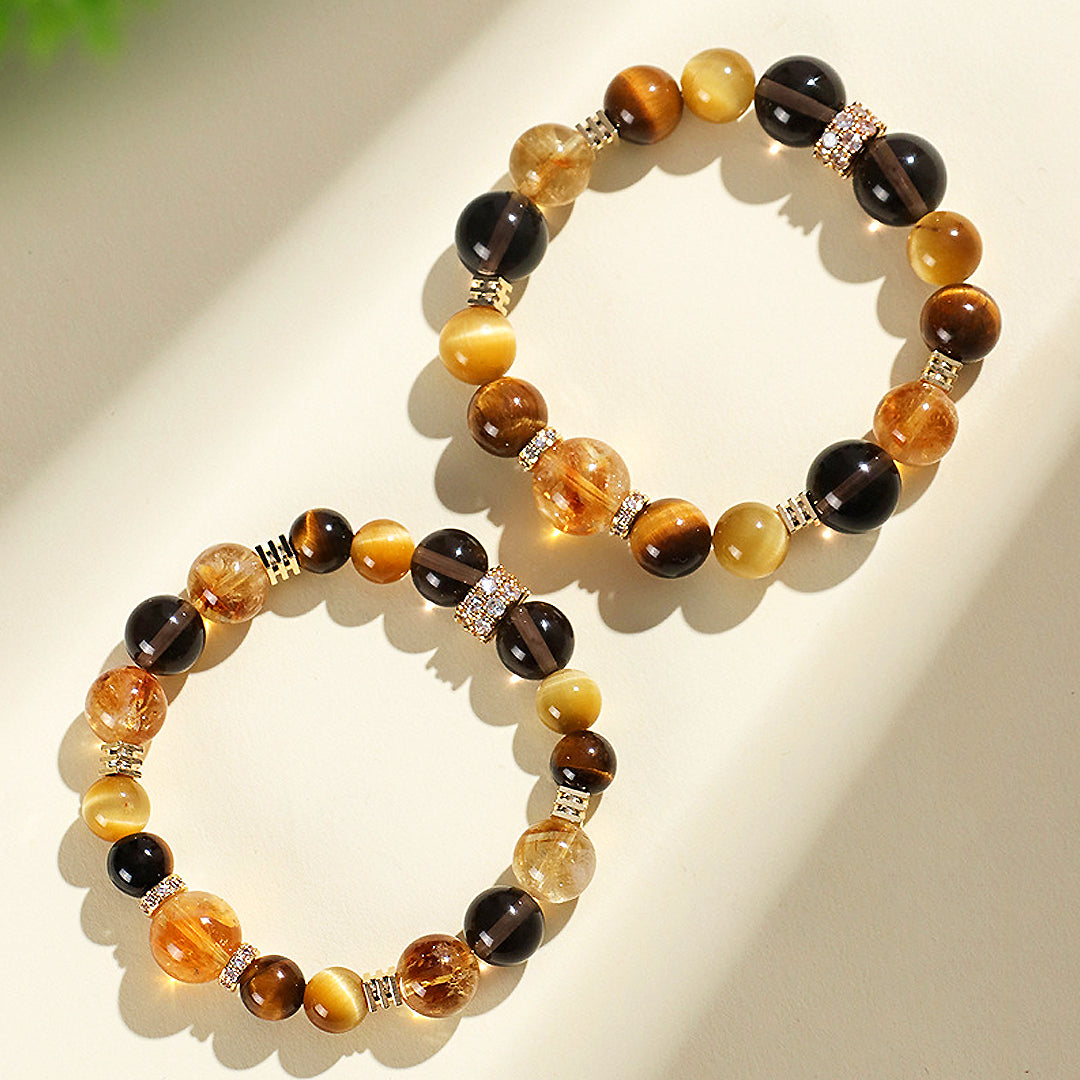 C158 Yellow Tiger Eye Crystal Bracelet