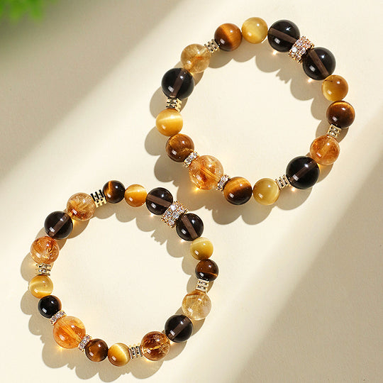 C158 Yellow Tiger Eye Crystal Bracelet