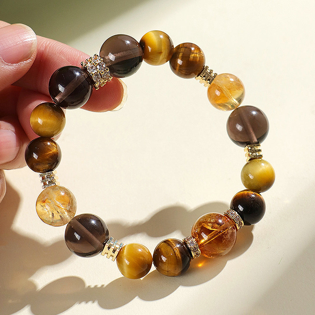C158 Yellow Tiger Eye Crystal Bracelet