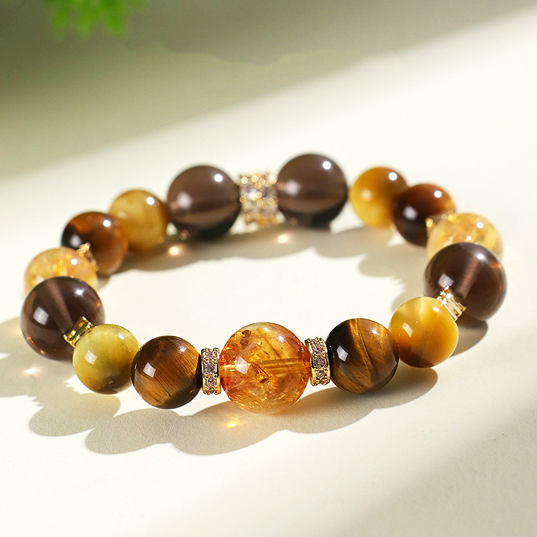 C158 Yellow Tiger Eye Crystal Bracelet