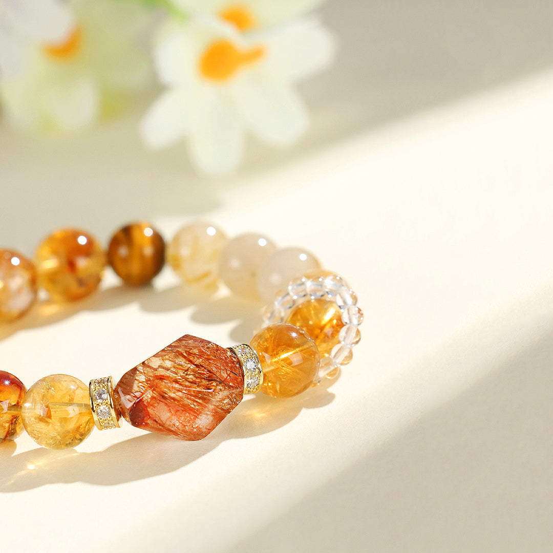C159 Golden Rutilated Quartz Bracelet