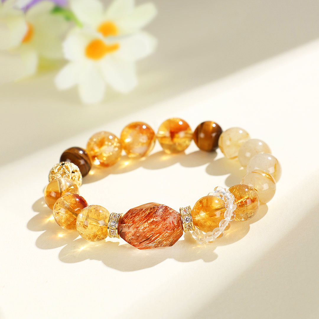 C159 Golden Rutilated Quartz Bracelet