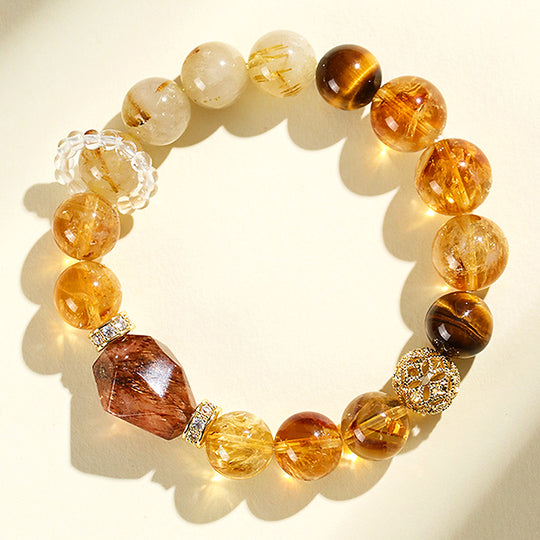 C159 Golden Rutilated Quartz Bracelet