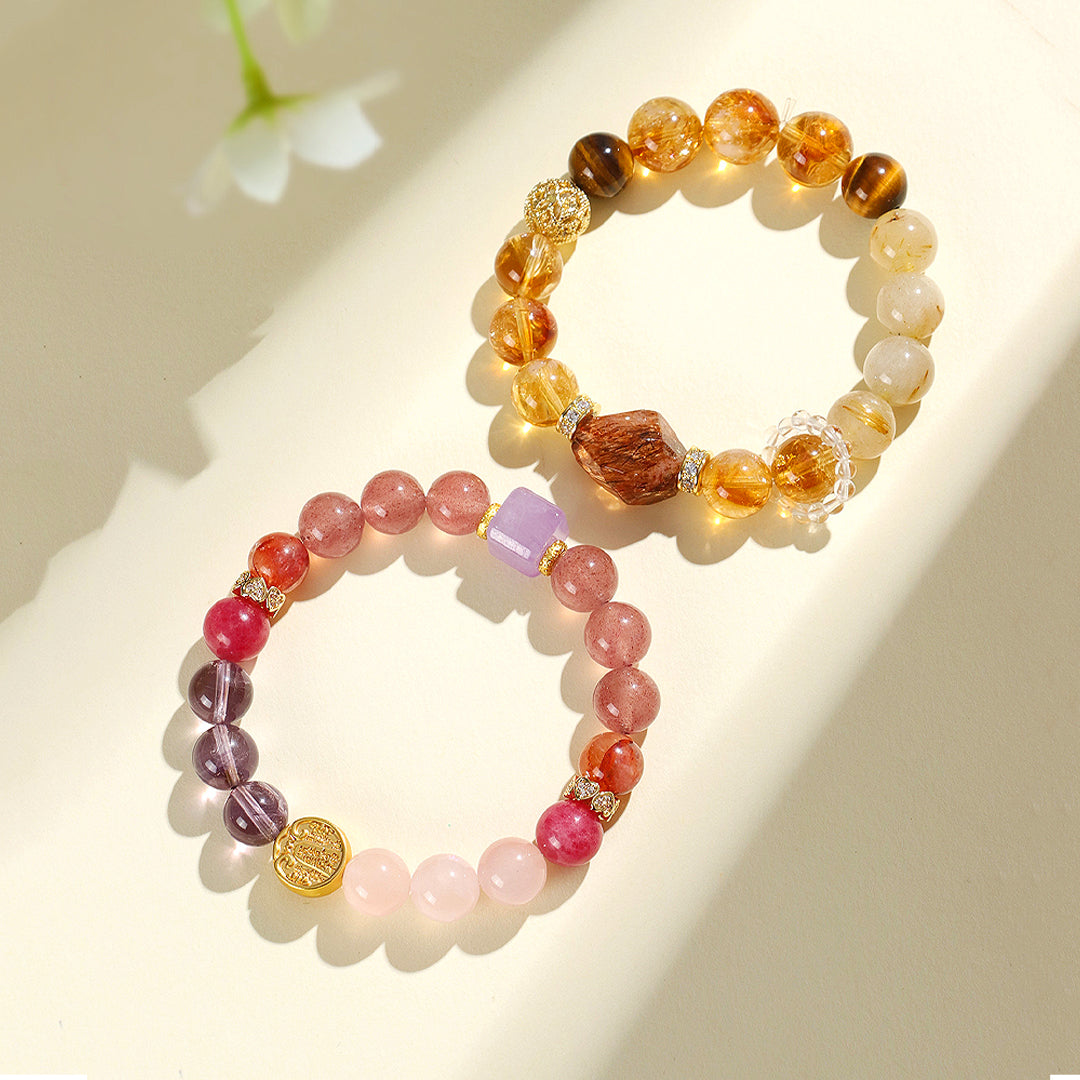 C159 Golden Rutilated Quartz Bracelet