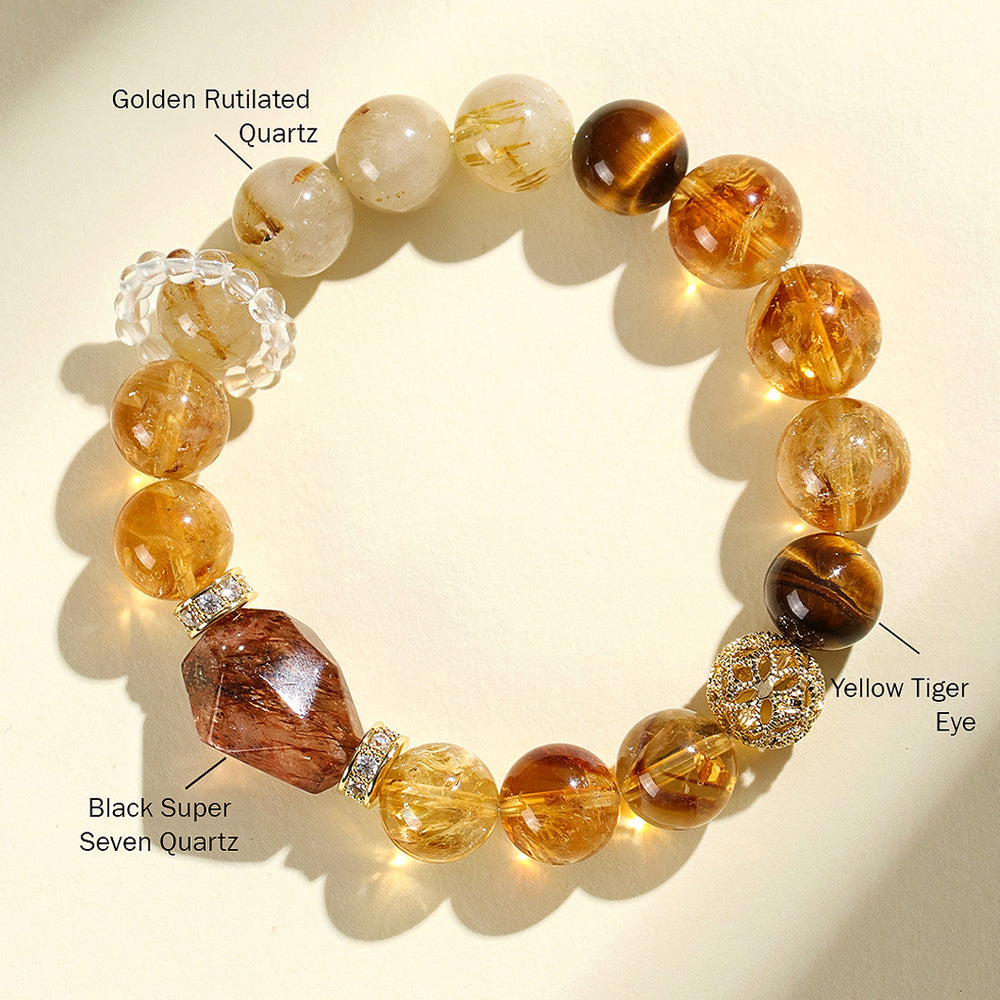 C159 Golden Rutilated Quartz Bracelet