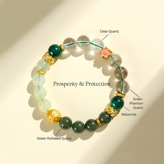 Rose Quartz &amp; Strawberry Quartz Love Natural Crystal Bracelet | C159
