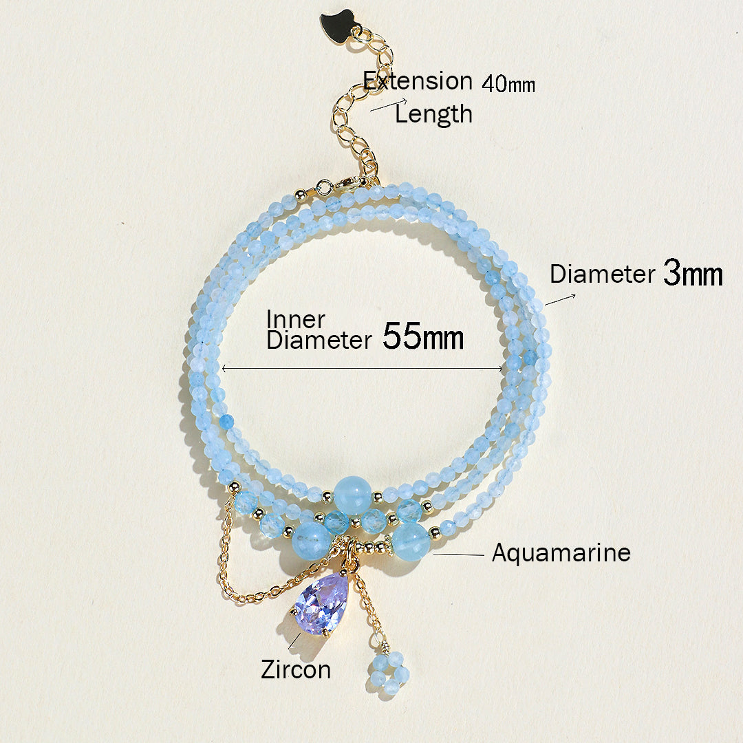 C160 Aquamarine Crystal Bracelet