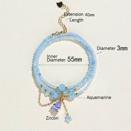 C160 Aquamarine Crystal Bracelet