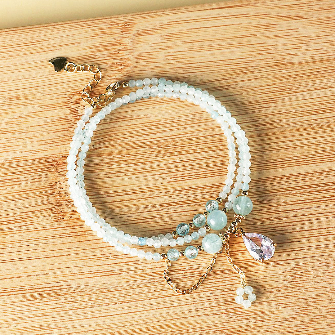 C160 Aquamarine Crystal Bracelet