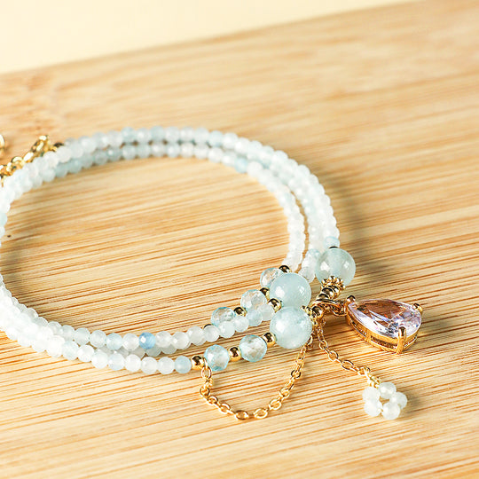 C160 Aquamarine Crystal Bracelet
