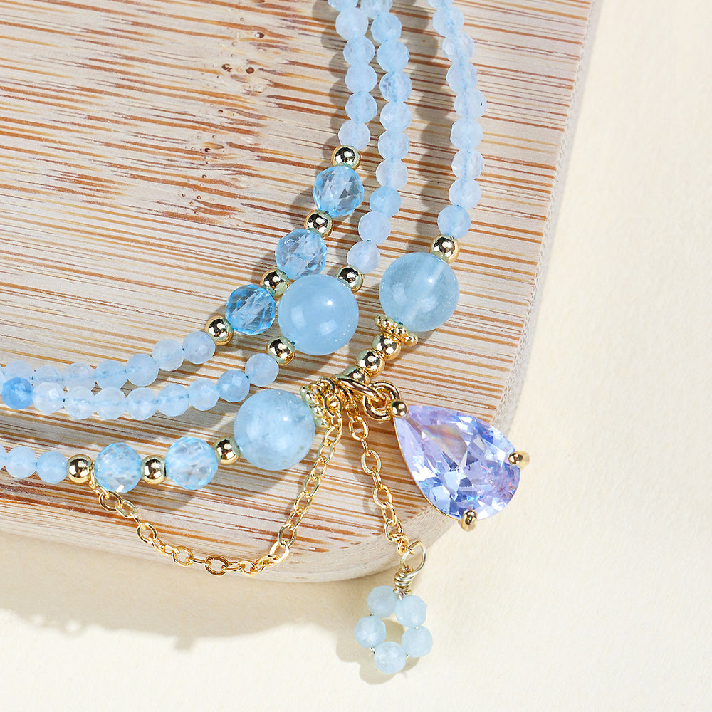 C160 Aquamarine Crystal Bracelet