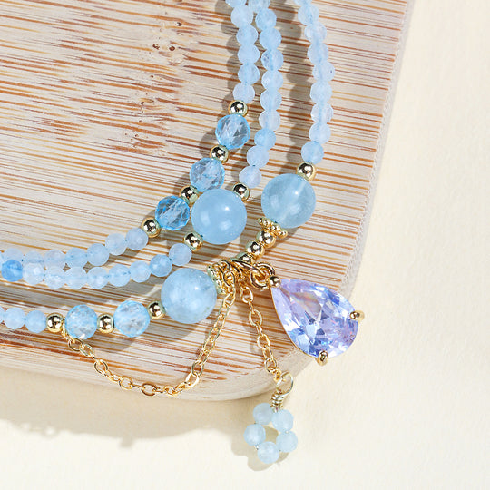 C160 Aquamarine Crystal Bracelet