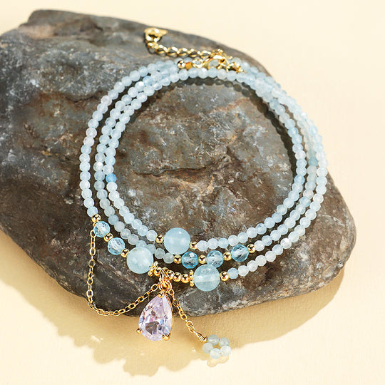 C160 Aquamarine Crystal Bracelet