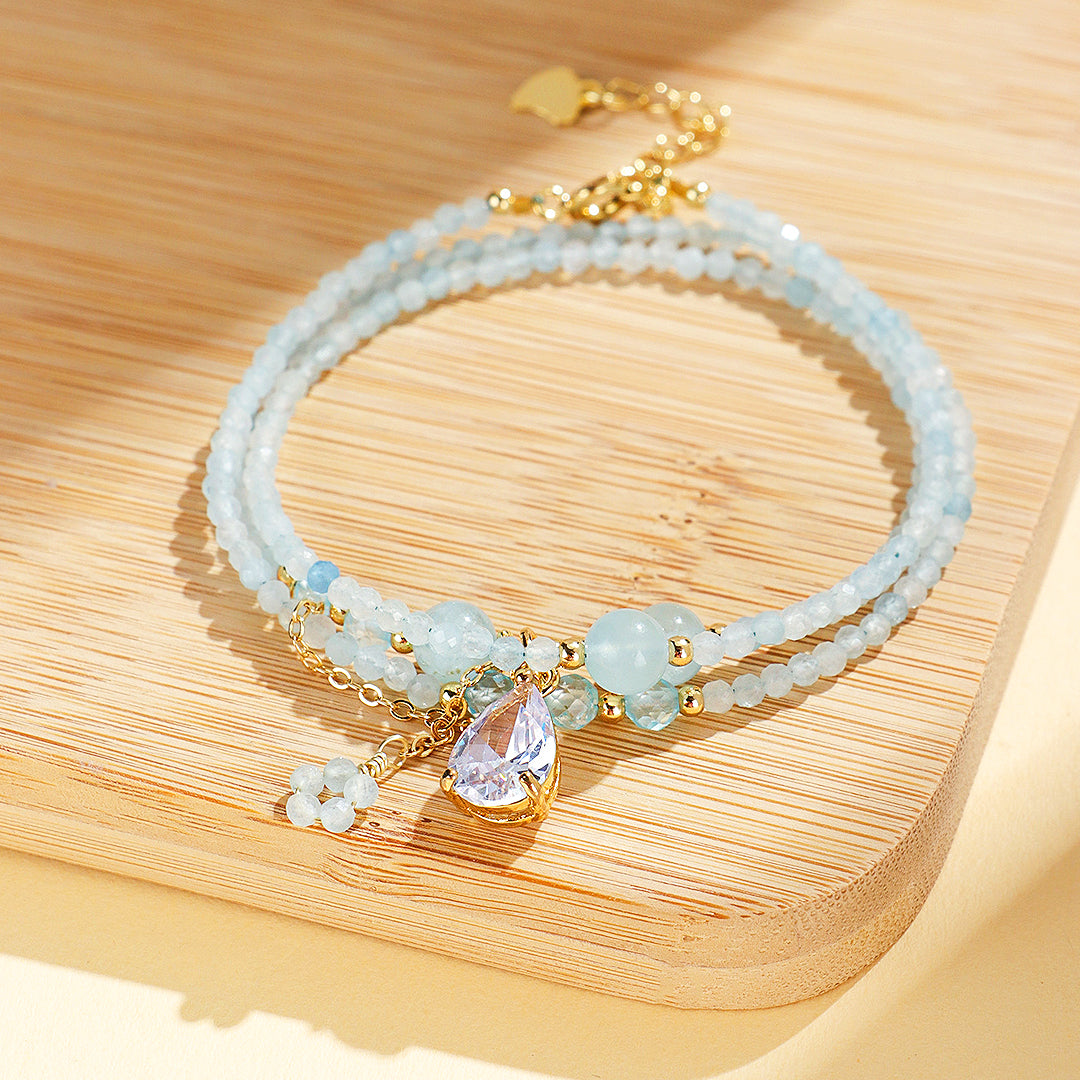 C160 Aquamarine Crystal Bracelet