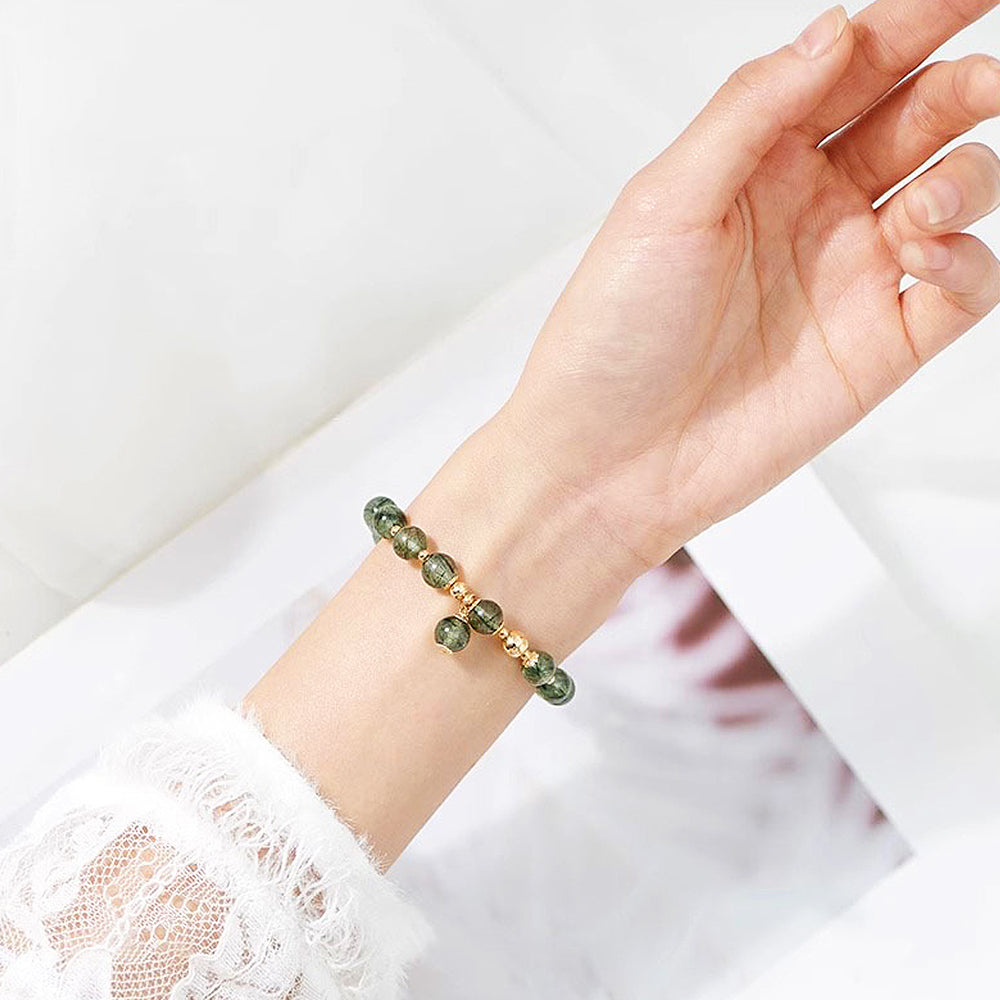C173 – Green Rutilated Quartz Bracelet