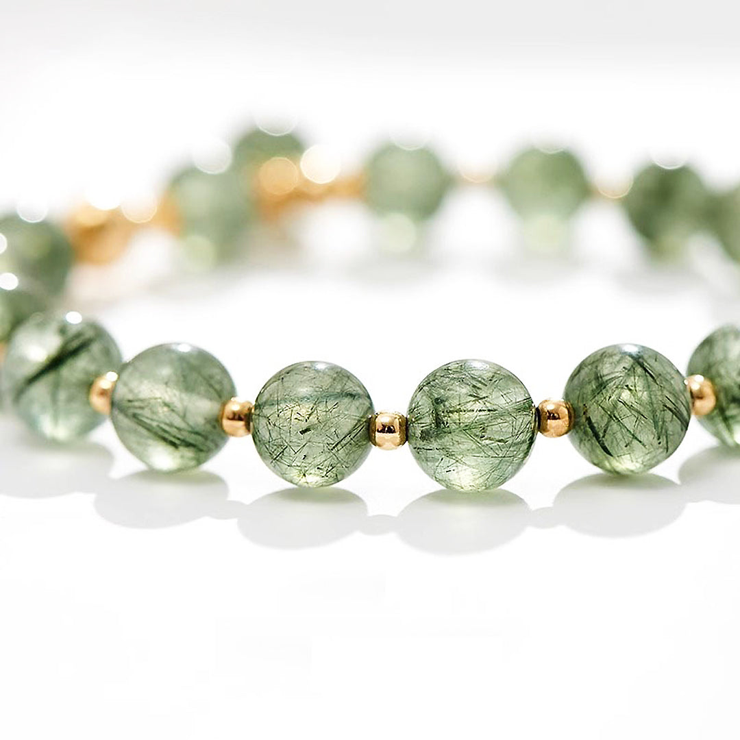 C173 – Green Rutilated Quartz Bracelet