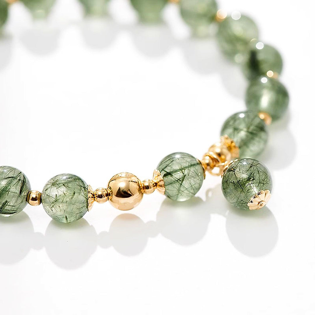 C173 – Green Rutilated Quartz Bracelet