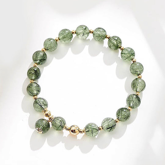 C173 – Green Rutilated Quartz Bracelet