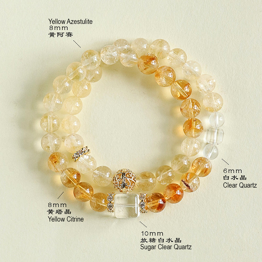 C177 - Citrine Double Bracelet
