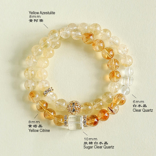 C177 - Citrine Double Bracelet