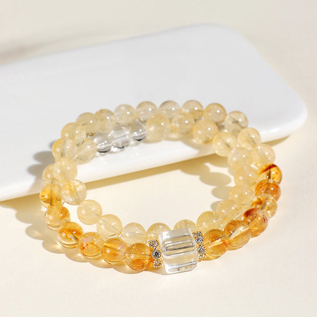 C177 - Citrine Double Bracelet