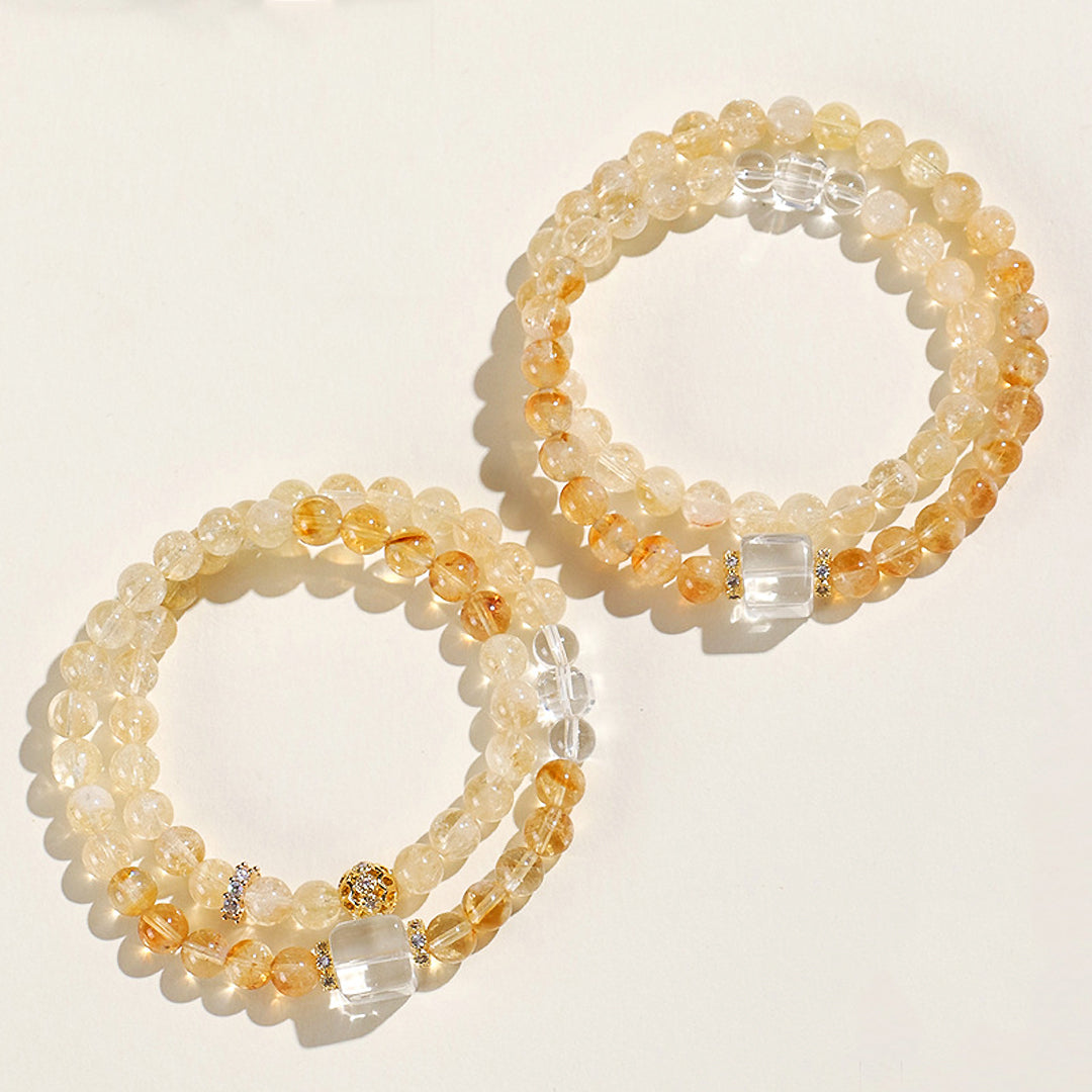 C177 - Citrine Double Bracelet