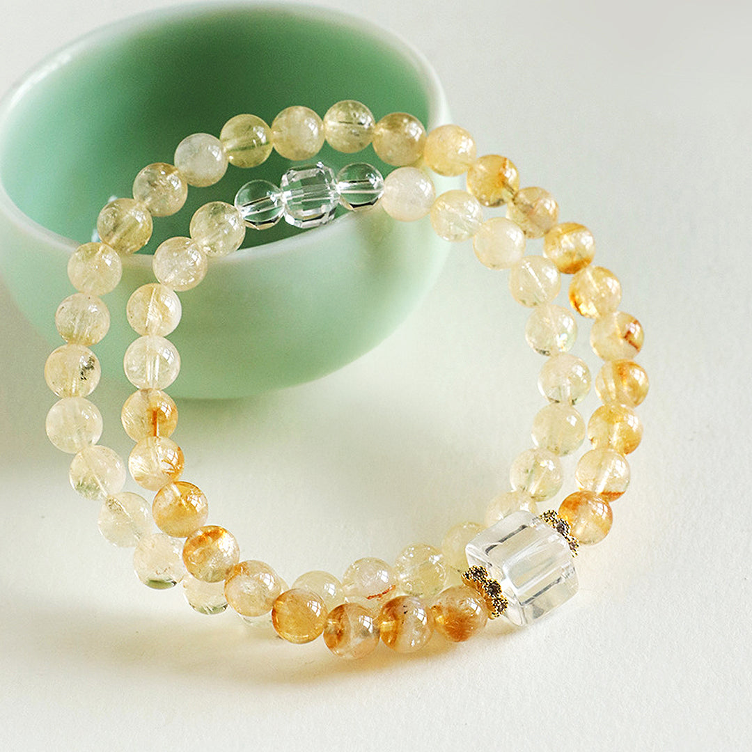 C177 - Citrine Double Bracelet