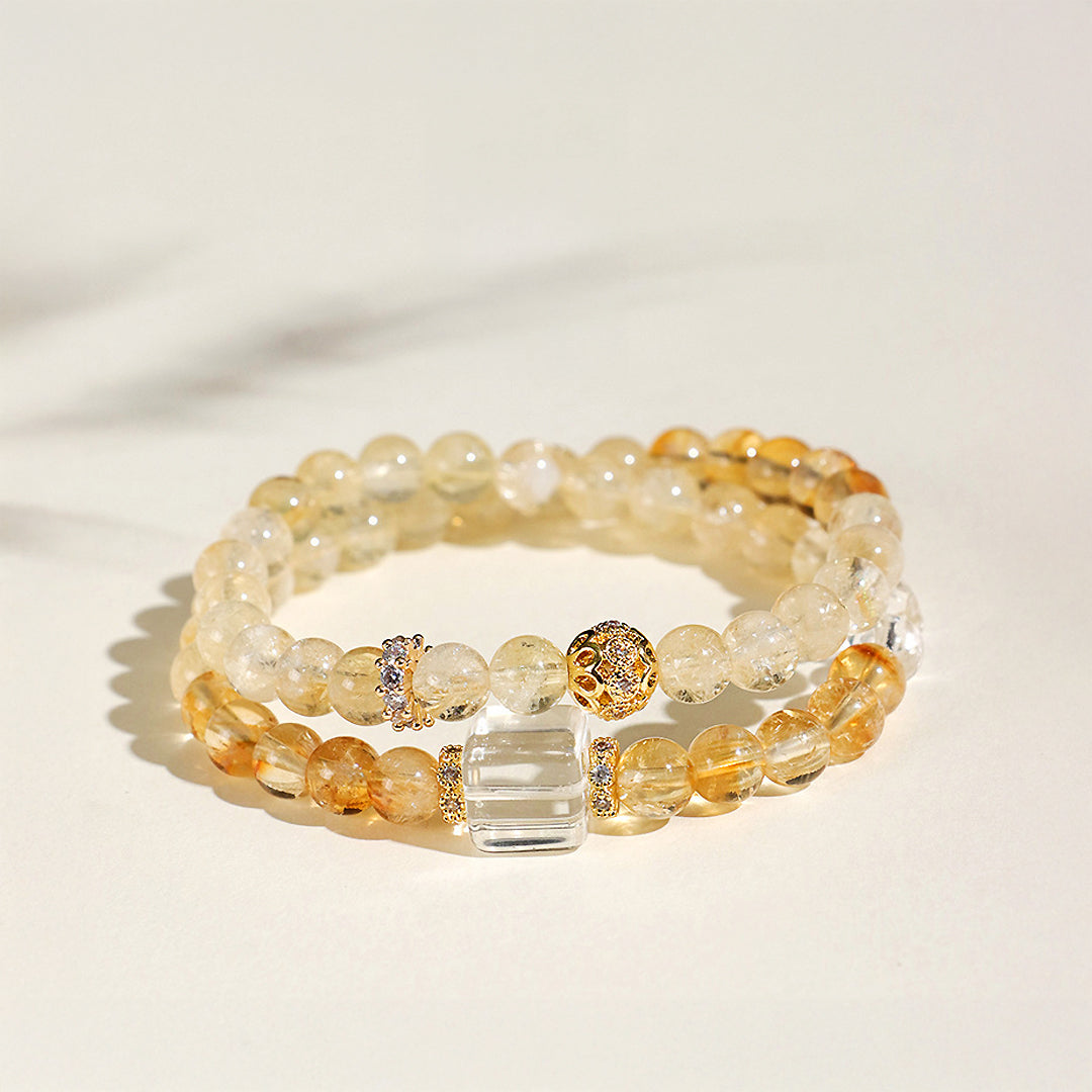 C177 - Citrine Double Bracelet