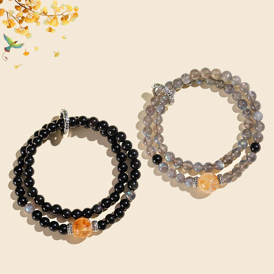 C178 - Black Agate & Grey Moonstone