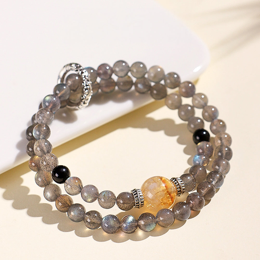 C178 - Black Agate & Grey Moonstone