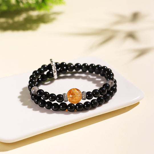 C178 - Black Agate & Grey Moonstone