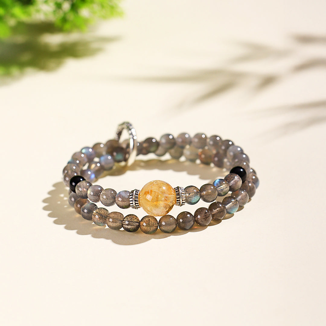 C178 - Black Agate & Grey Moonstone
