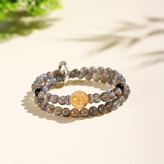 C178 - Black Agate & Grey Moonstone