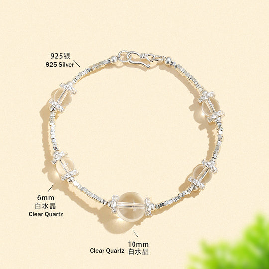 Clear Quartz &amp; 925 Sterling Silver Master Healer Natural Crystal Bracelet | C195 - Crystal Bracelet | Singapore Jewellery, Wedding Rings &amp; Gifts | Same Day Delivery | Tiara.com.sg
