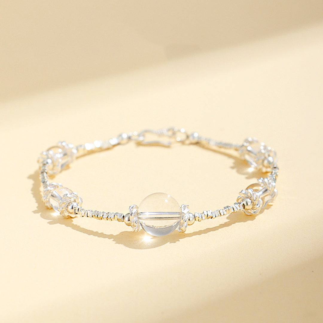 Clear Quartz &amp; 925 Sterling Silver Master Healer Natural Crystal Bracelet | C195 - Crystal Bracelet | Singapore Jewellery, Wedding Rings &amp; Gifts | Same Day Delivery | Tiara.com.sg
