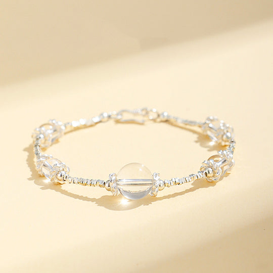 Clear Quartz &amp; 925 Sterling Silver Master Healer Natural Crystal Bracelet | C195 - Crystal Bracelet | Singapore Jewellery, Wedding Rings &amp; Gifts | Same Day Delivery | Tiara.com.sg