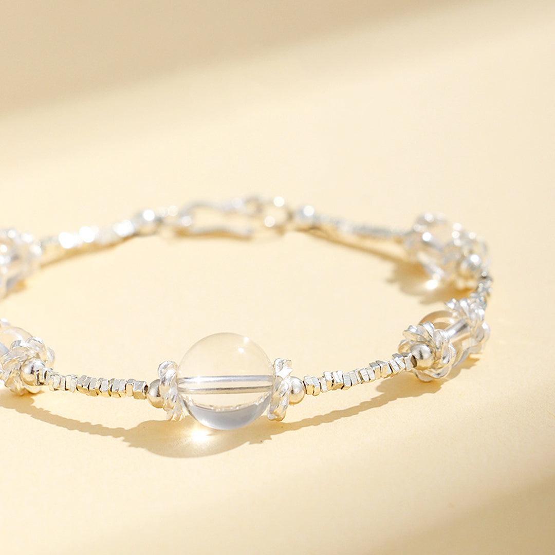 Clear Quartz &amp; 925 Sterling Silver Master Healer Natural Crystal Bracelet | C195 - Crystal Bracelet | Singapore Jewellery, Wedding Rings &amp; Gifts | Same Day Delivery | Tiara.com.sg