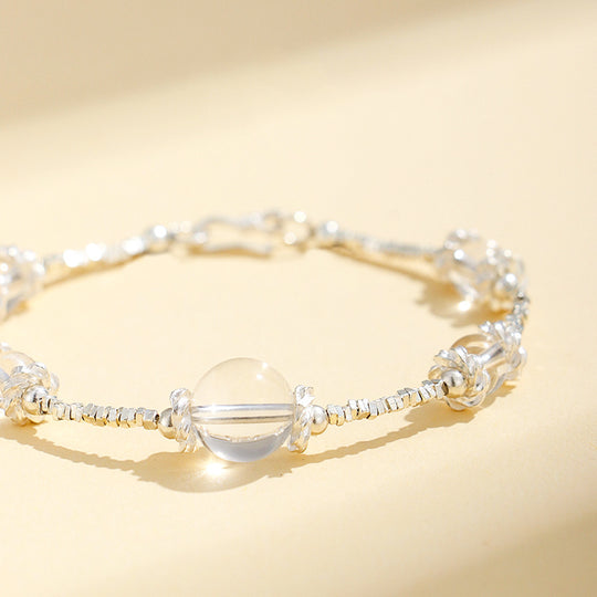 Clear Quartz &amp; 925 Sterling Silver Master Healer Natural Crystal Bracelet | C195 - Crystal Bracelet | Singapore Jewellery, Wedding Rings &amp; Gifts | Same Day Delivery | Tiara.com.sg
