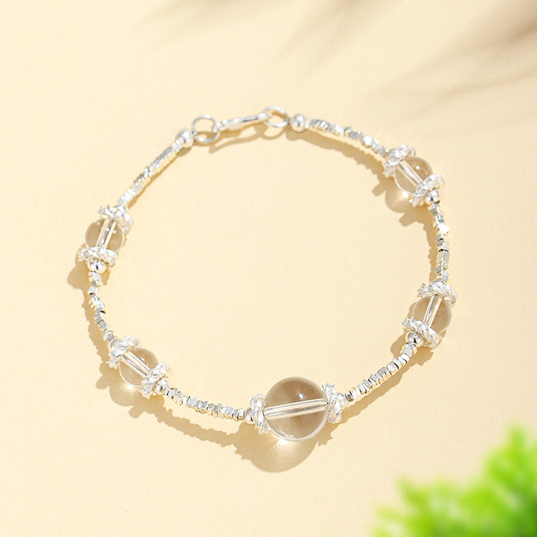 Clear Quartz &amp; 925 Sterling Silver Master Healer Natural Crystal Bracelet | C195 - Crystal Bracelet | Singapore Jewellery, Wedding Rings &amp; Gifts | Same Day Delivery | Tiara.com.sg