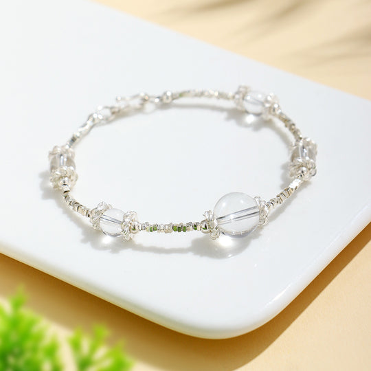 Clear Quartz &amp; 925 Sterling Silver Master Healer Natural Crystal Bracelet | C195 - Crystal Bracelet | Singapore Jewellery, Wedding Rings &amp; Gifts | Same Day Delivery | Tiara.com.sg