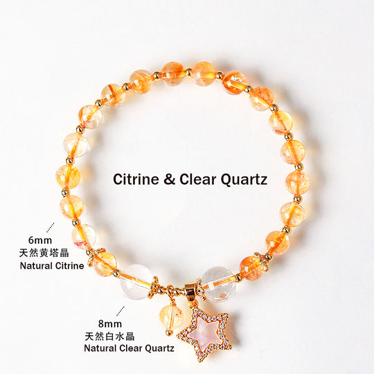 Amethyst, Citrine &amp; Rose Quartz Star Wish Natural Crystal Bracelet | C227 - Crystal Bracelet | Singapore Jewellery, Wedding Rings &amp; Gifts | Same Day Delivery | Tiara.com.sg