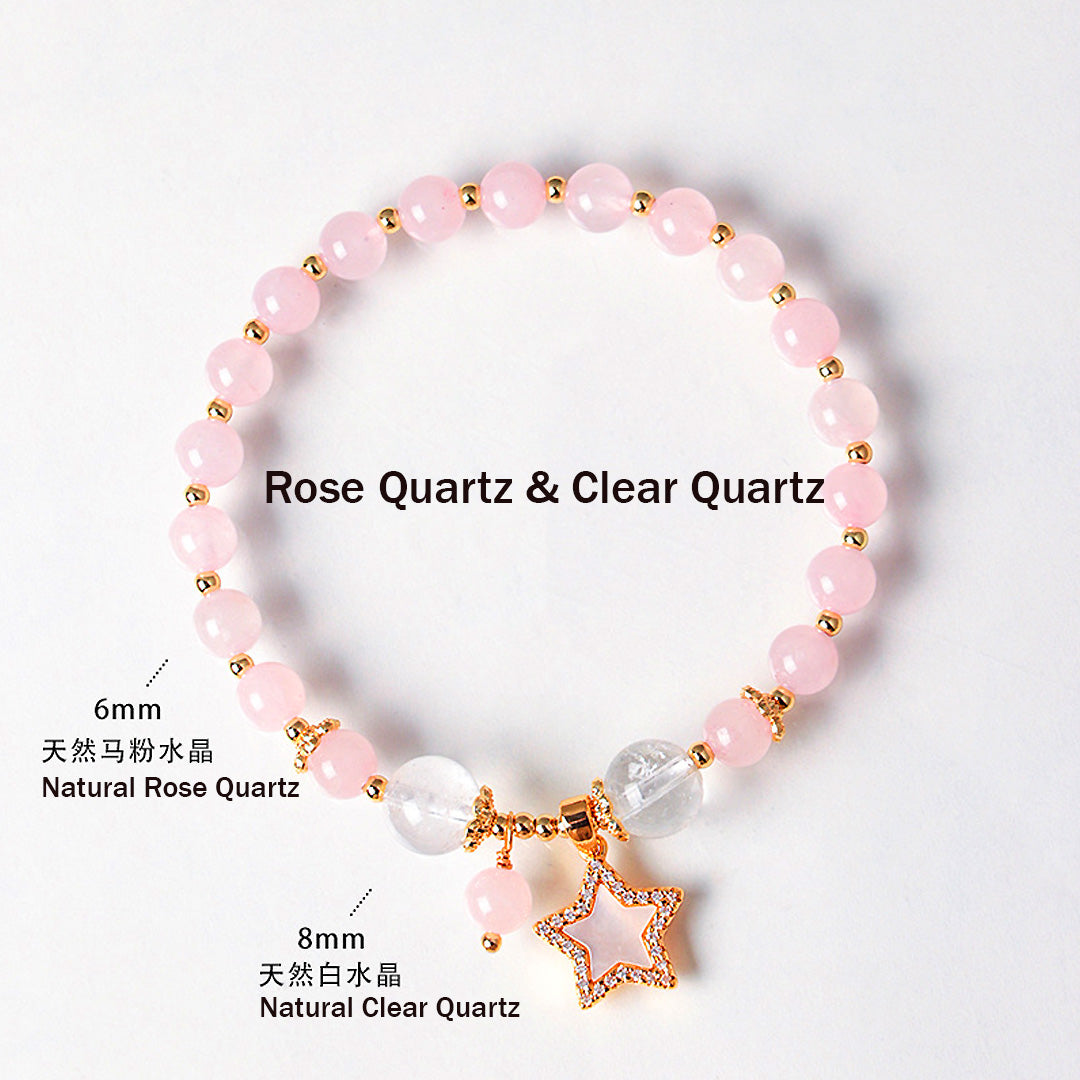 Amethyst, Citrine & Rose Quartz Star Wish Natural Crystal Bracelet | C227 - Crystal Bracelet | Singapore Jewellery, Wedding Rings & Gifts | Same Day Delivery | Tiara.com.sg